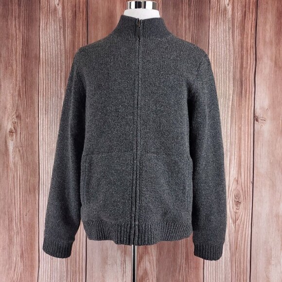 LL Bean Mens Size XL Reg Lambs Wool Lined Full Zip Heavyweight Sweater 500921 - Picture 1 of 15